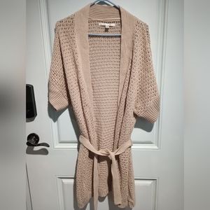 Lauren Conrad womens size large sweater short sleeve belted